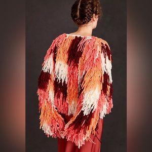Anthropologie Fringed Colorblock Cardigan - Size XS
